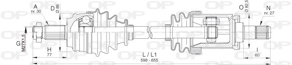 OPEN PARTS kardaninis velenas DRS6395.00